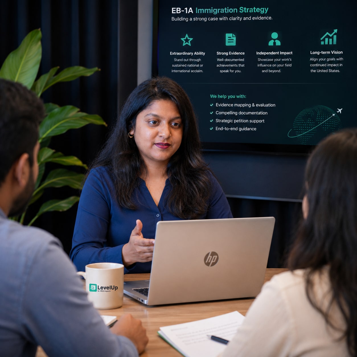 Tech professionals collaborating with AI and attorney oversight