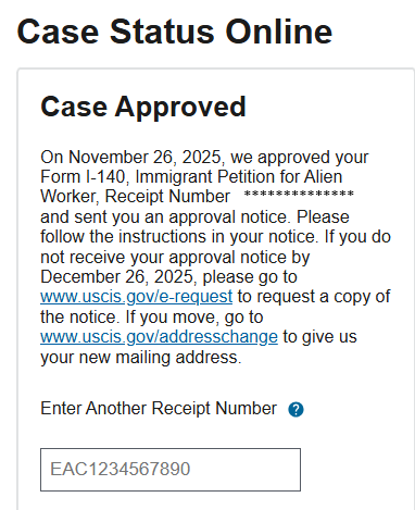 Senior Solution Architect achieving EB1A approval