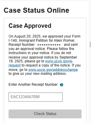 A Technical Architect got EB1A Approval in the First Go.