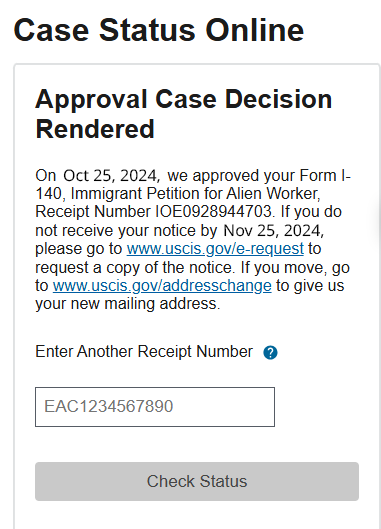  EB1A Approval After RFE for Senior Software Engineer