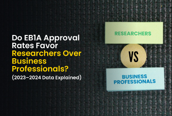 EB1A approval rates 2023–2024 explained for researchers versus business professionals using USCIS E11 data