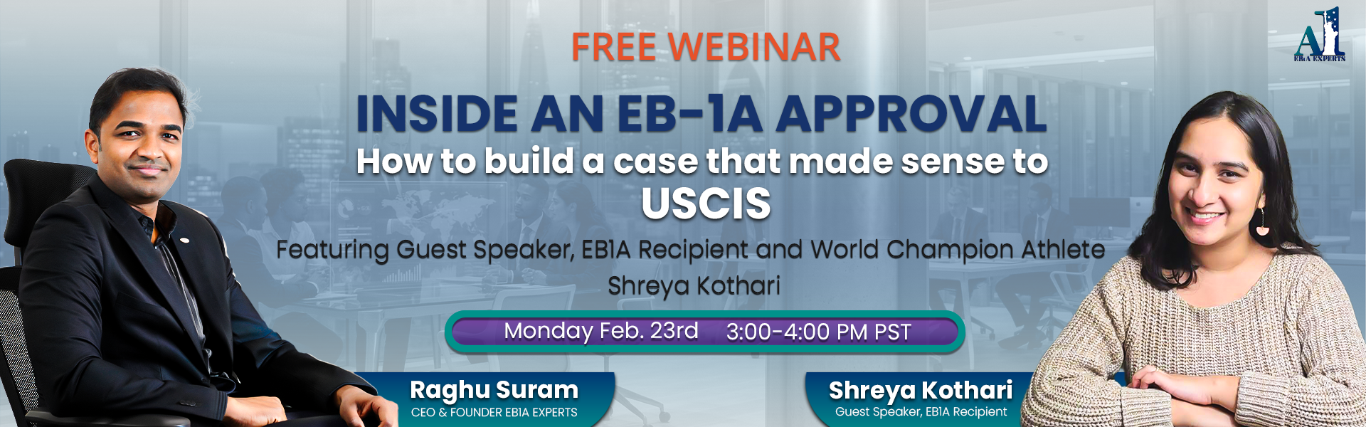 Webinar on EB1A approval process explaining how petitions are prepared and submitted to USCIS.